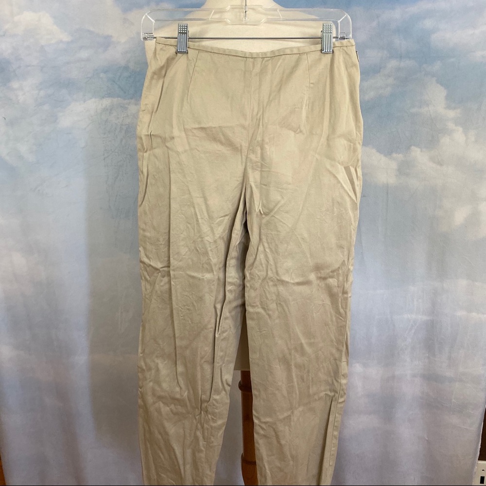 Talbots Vintage 90s Tan Side Zip Pants Size 6P